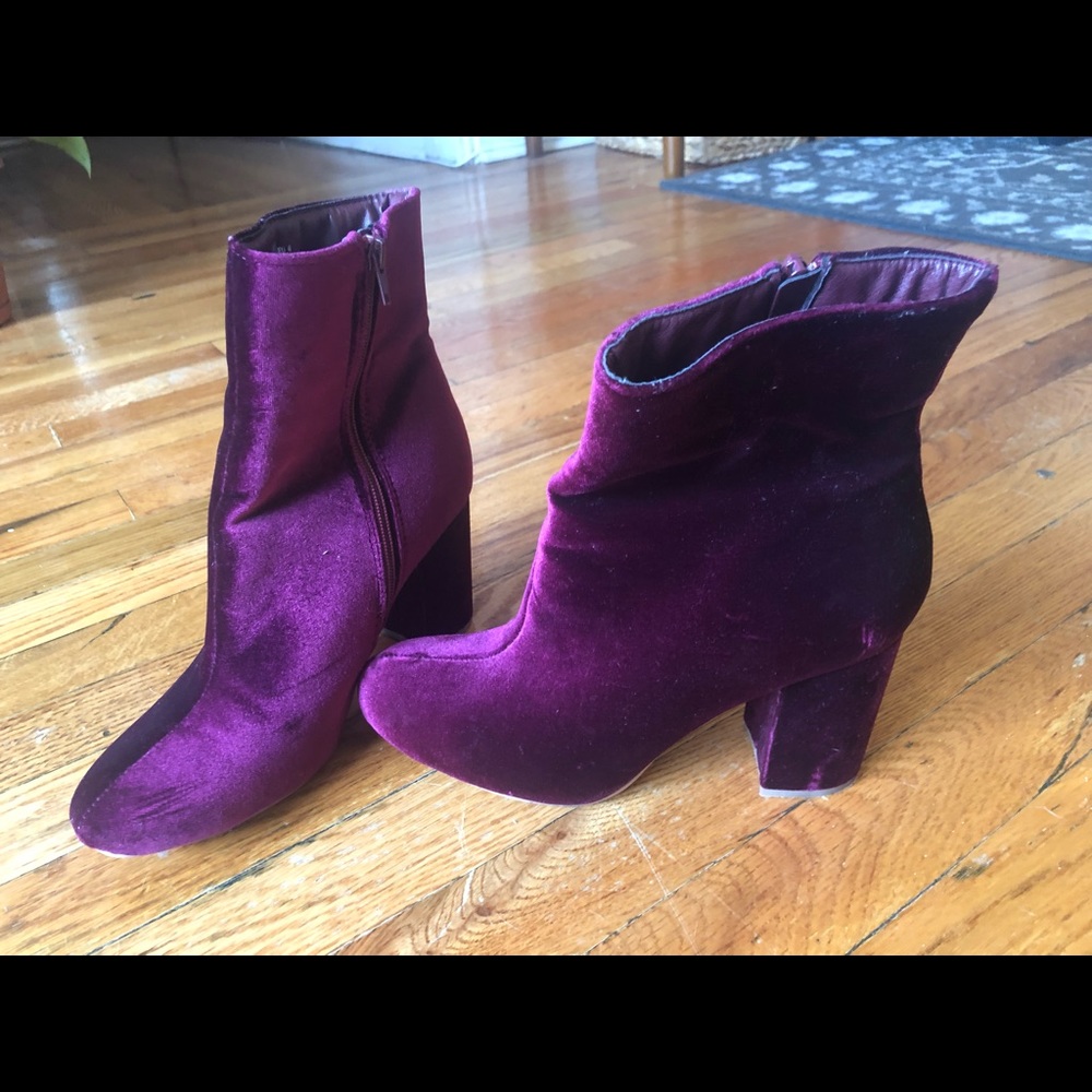 Red velvet boots